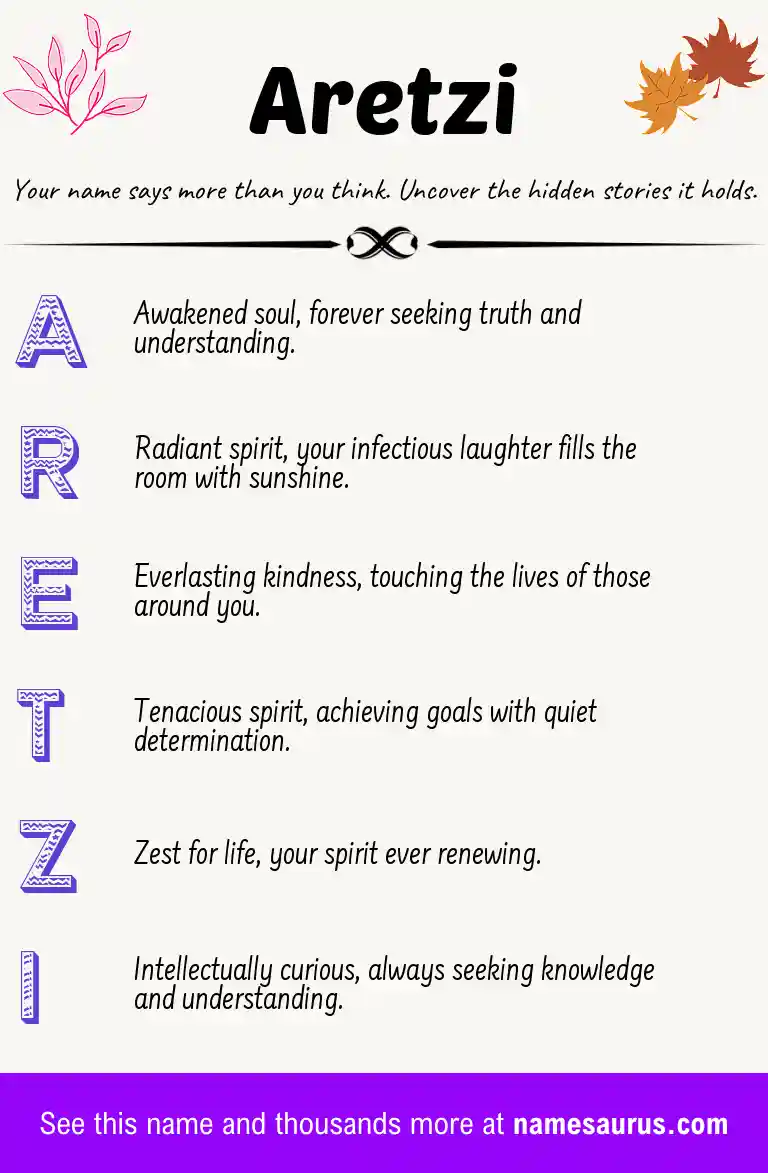 Acrostic poem about Aretzi.
