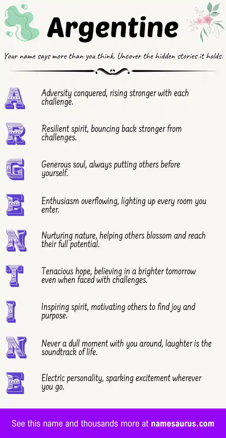 Acrostic poem about Argentine.