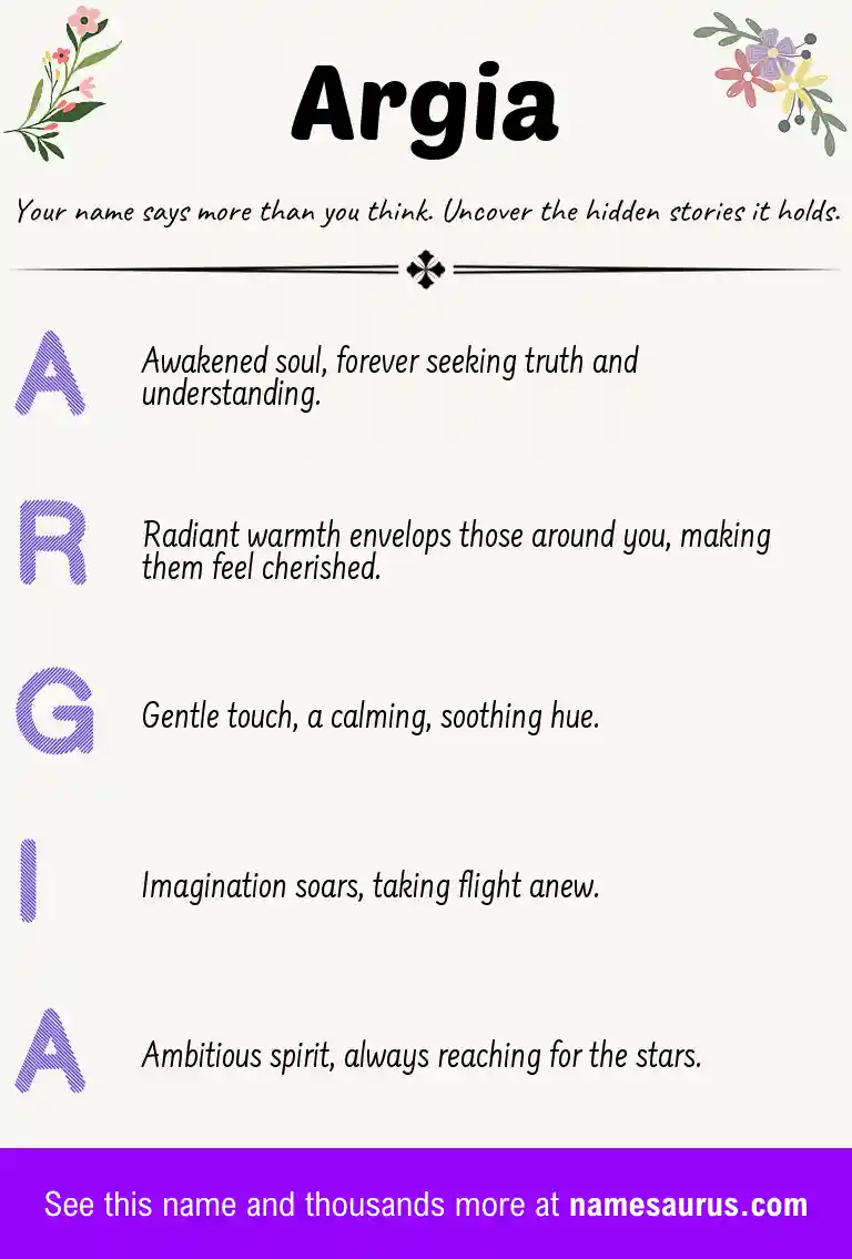 Acrostic poem about Argia.