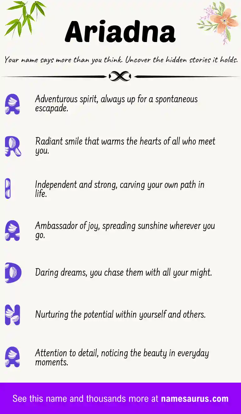 Acrostic poem about Ariadna.