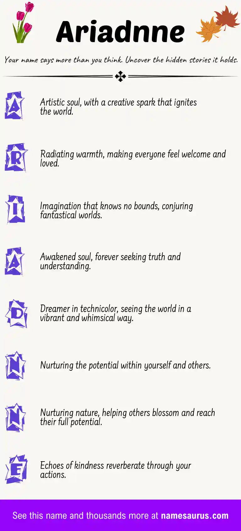 Acrostic poem about Ariadnne.