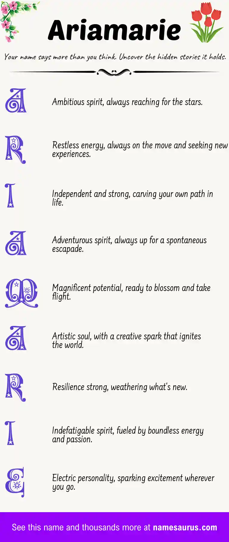 Acrostic poem about Ariamarie.
