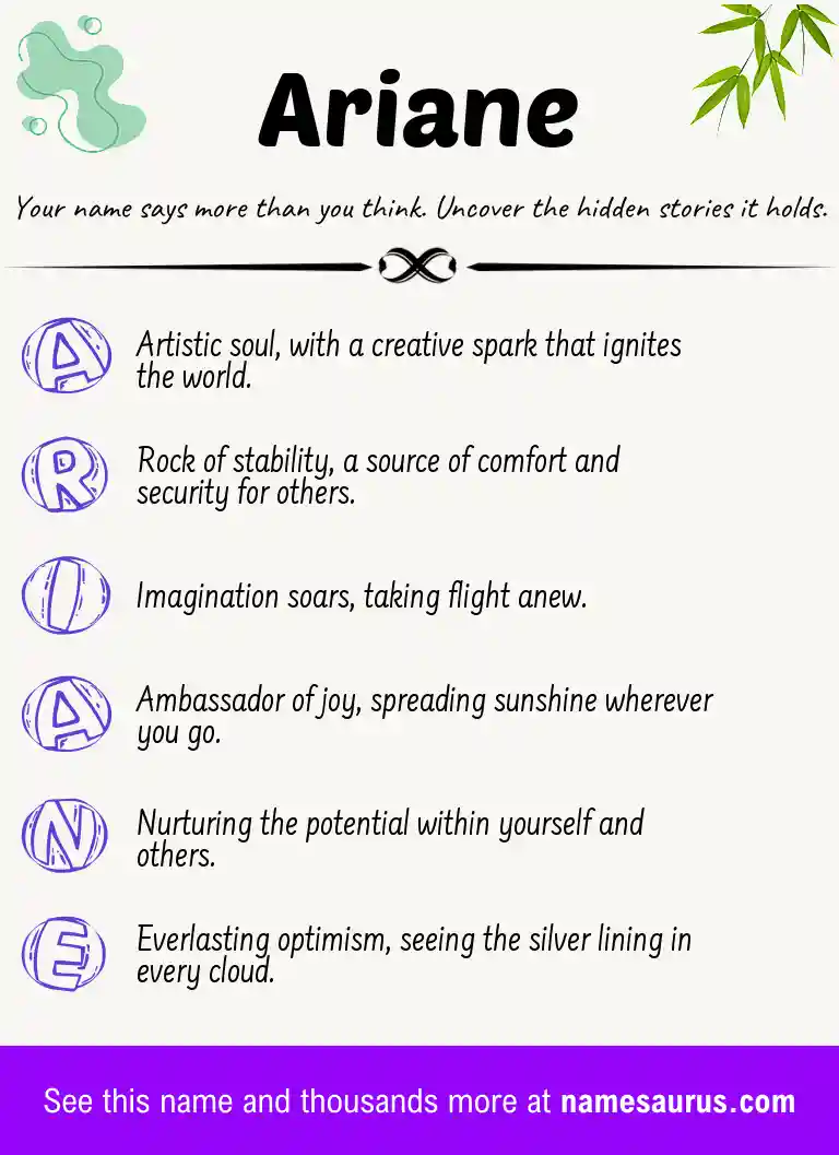Acrostic poem about Ariane.