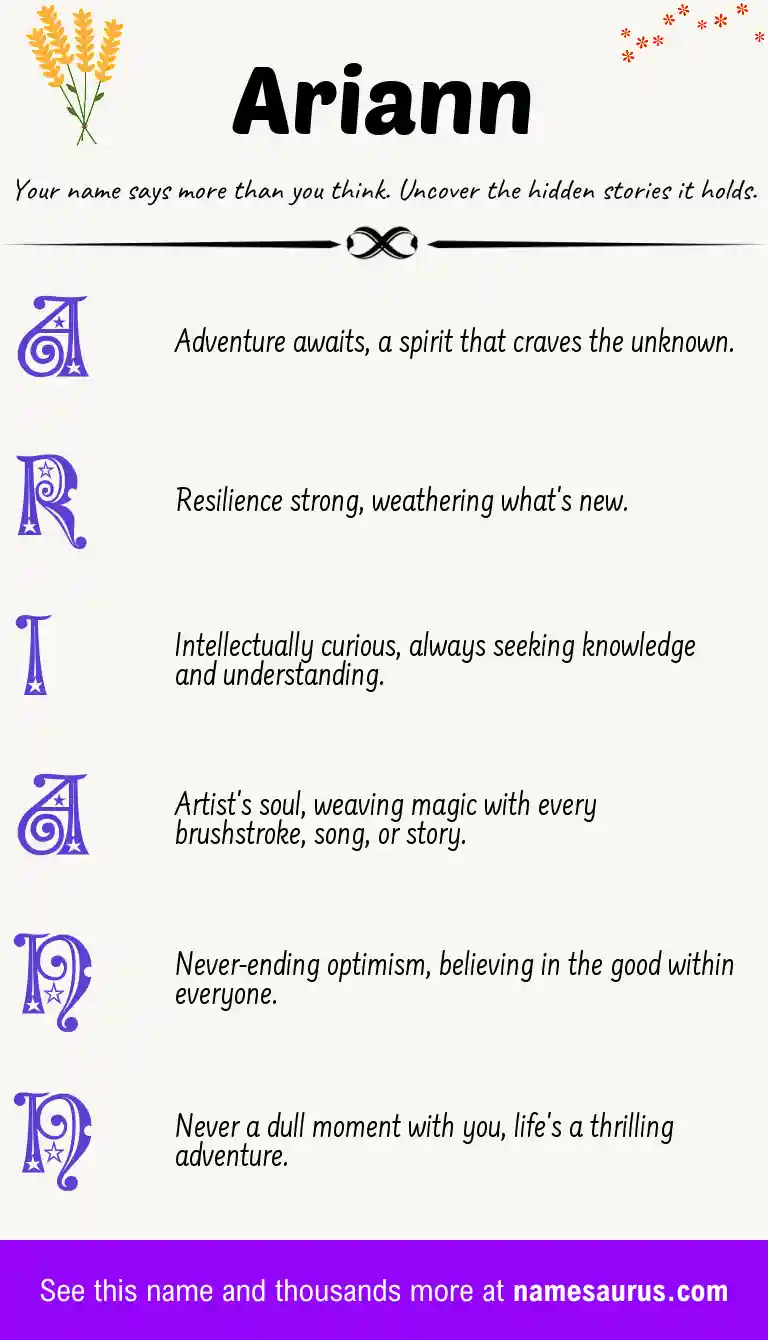 Acrostic poem about Ariann.
