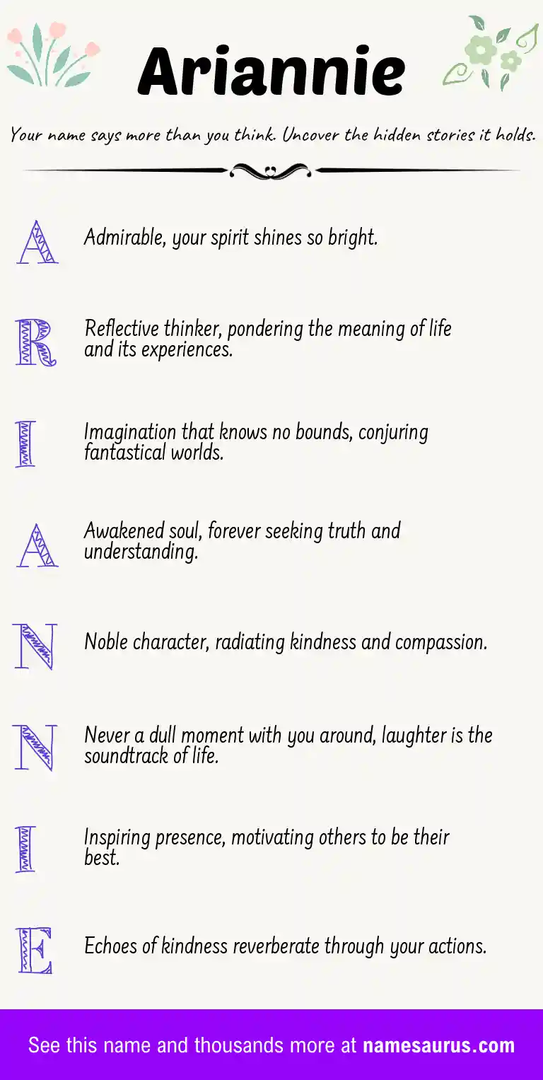 Acrostic poem about Ariannie.