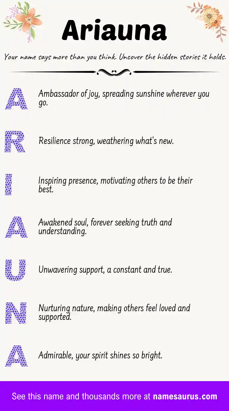 Acrostic poem about Ariauna.