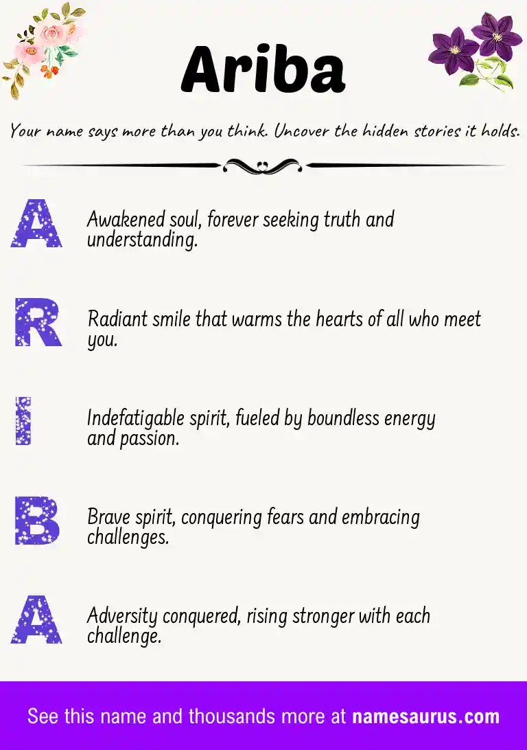 Acrostic poem about Ariba.