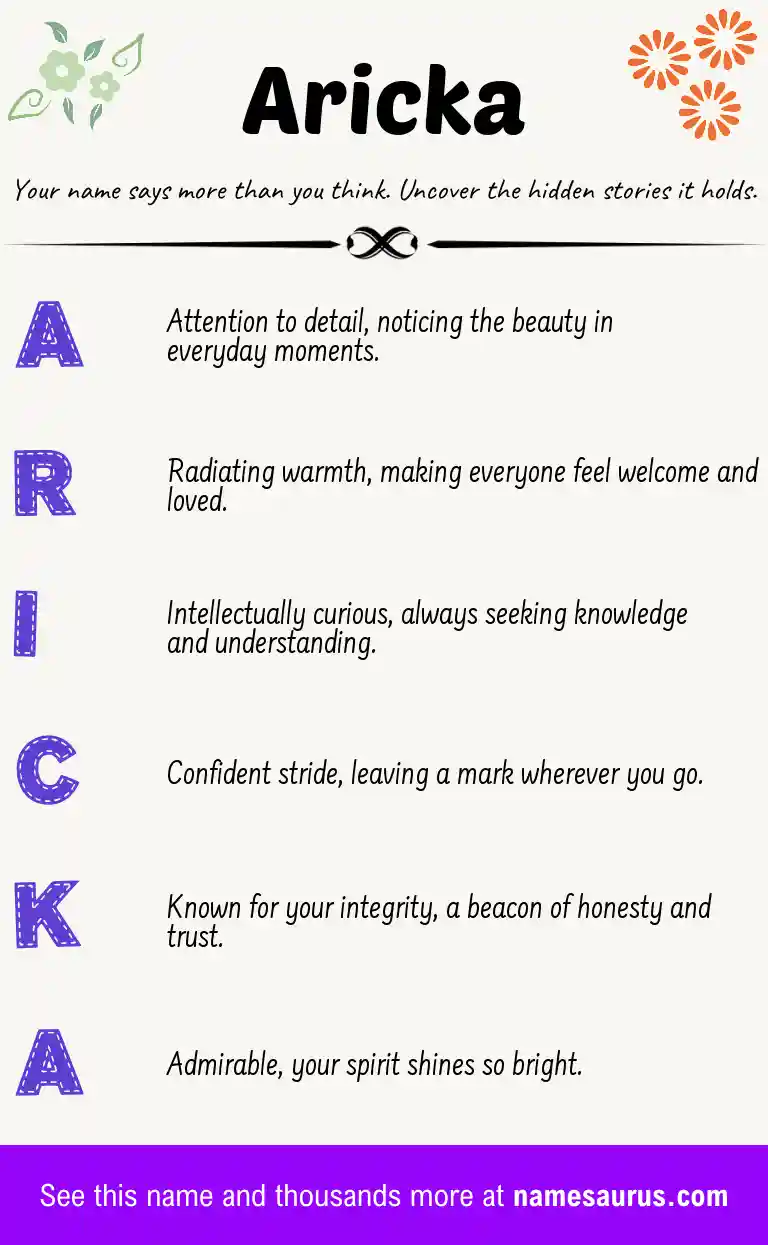 Acrostic poem about Aricka.