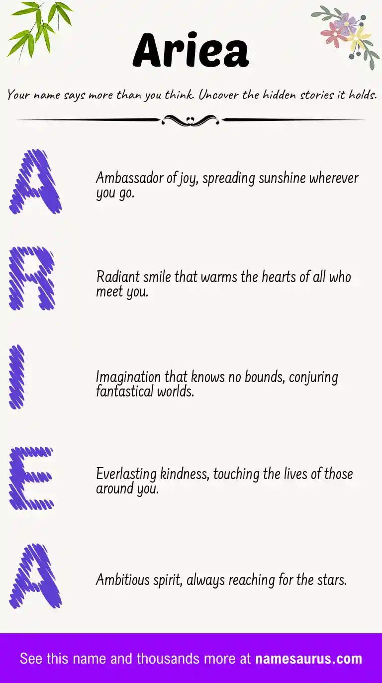 Acrostic poem about Ariea.