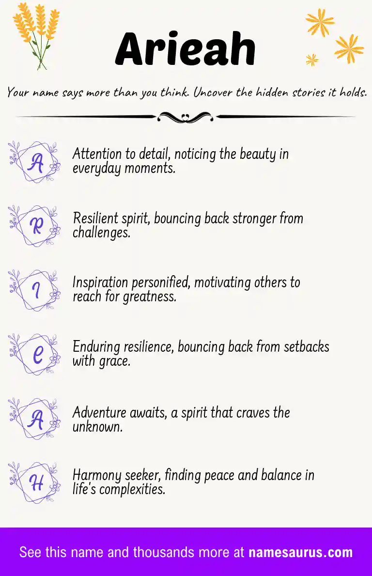Acrostic poem about Arieah.