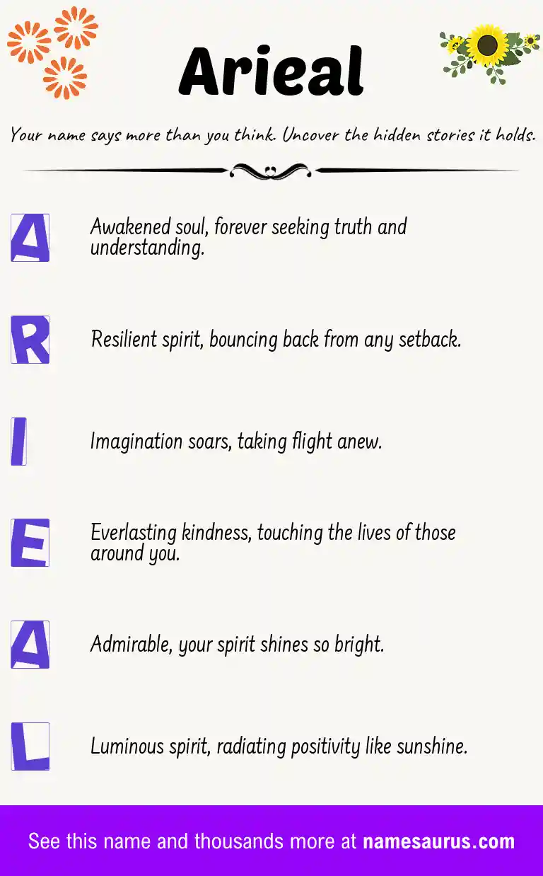 Acrostic poem about Arieal.