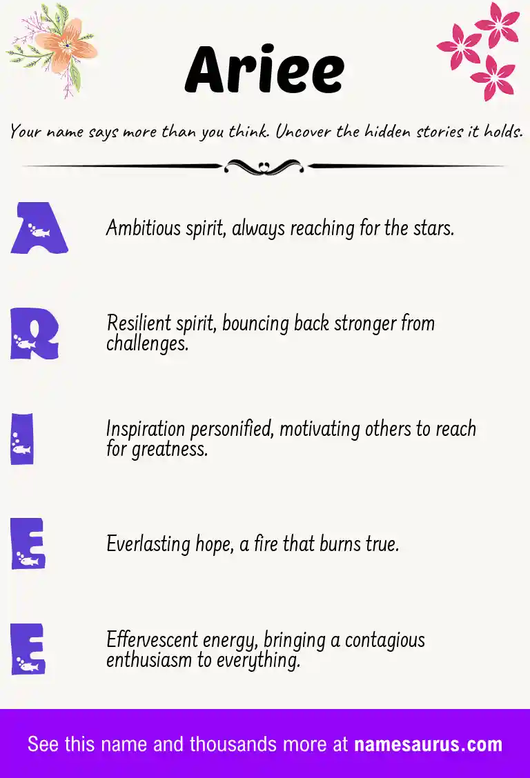 Acrostic poem about Ariee.
