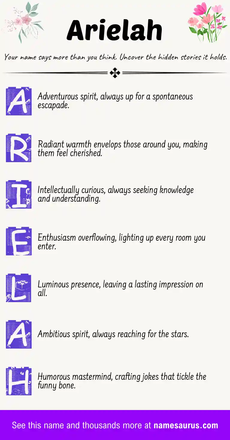 Acrostic poem about Arielah.