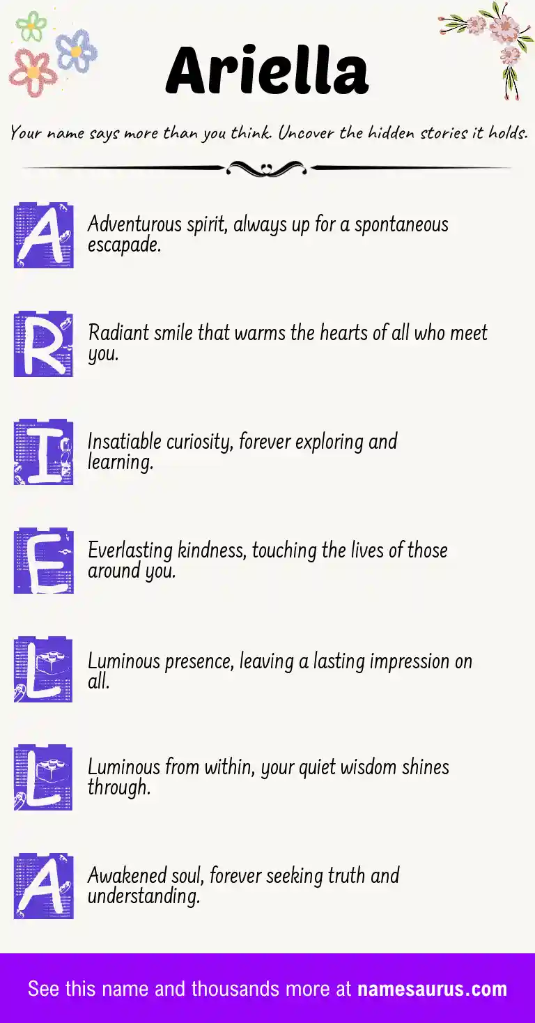Acrostic poem about Ariella.