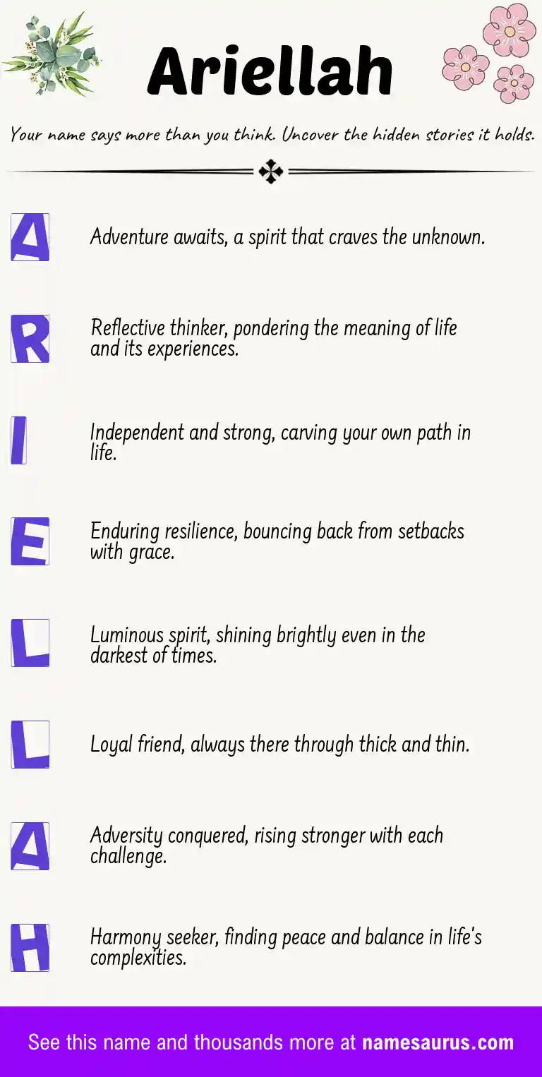 Acrostic poem about Ariellah.
