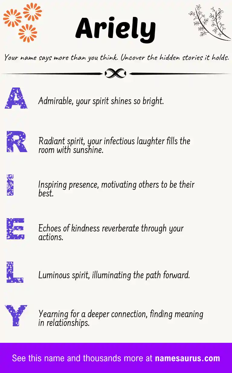 Acrostic poem about Ariely.