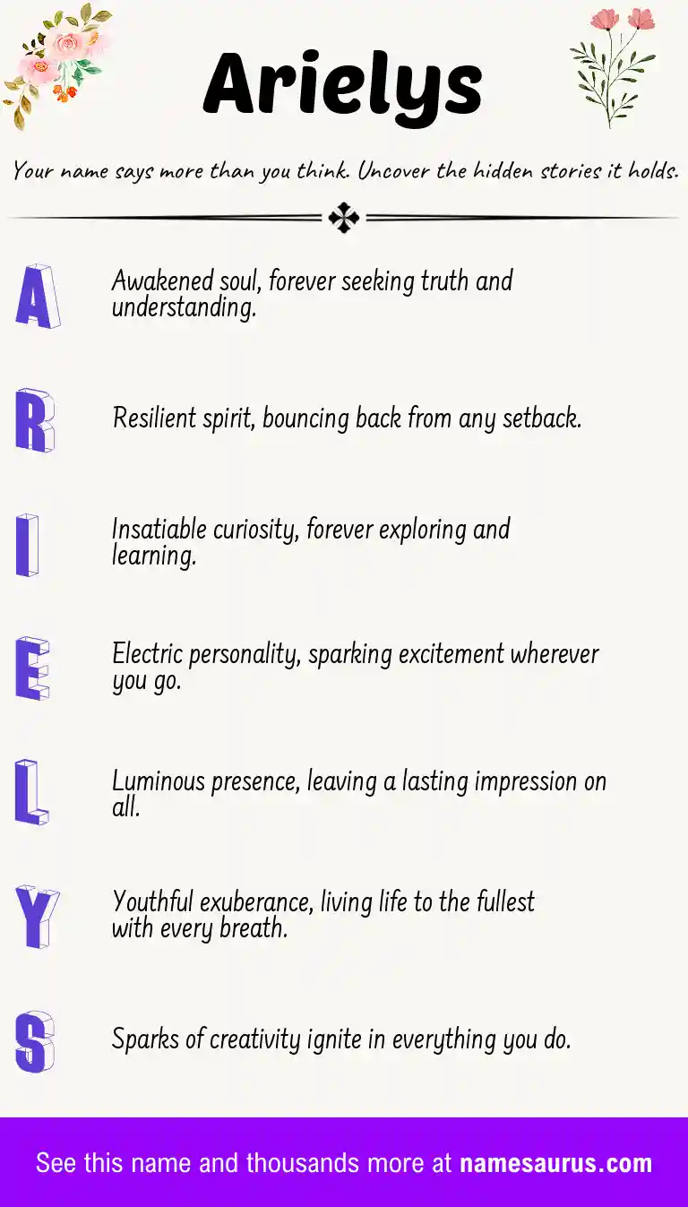 Acrostic poem about Arielys.