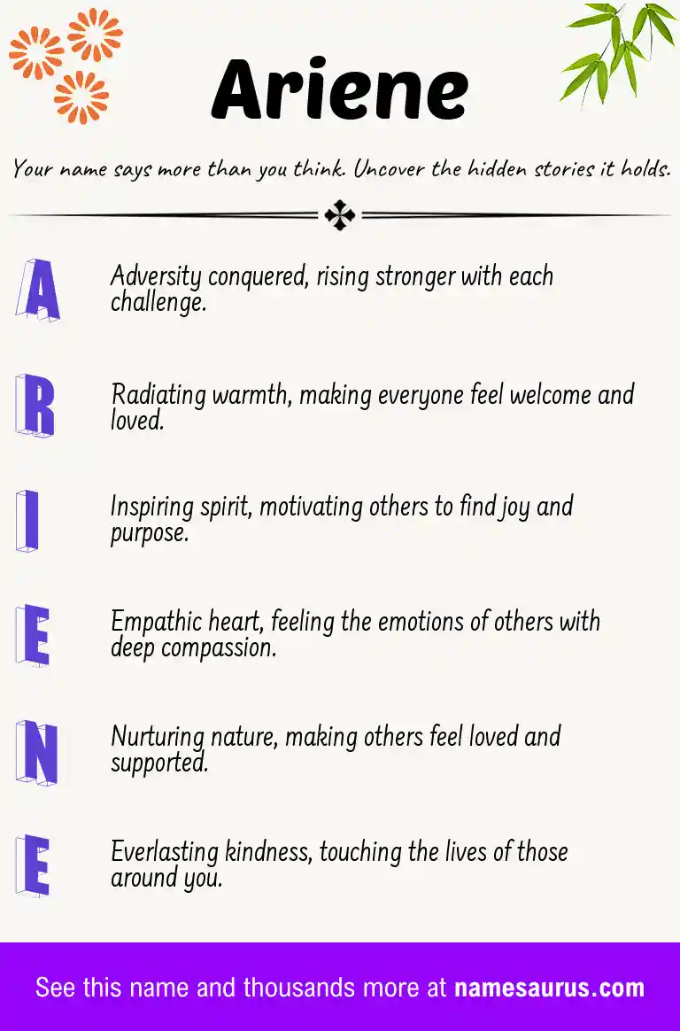 Acrostic poem about Ariene.
