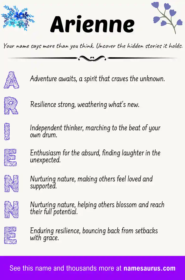 Acrostic poem about Arienne.