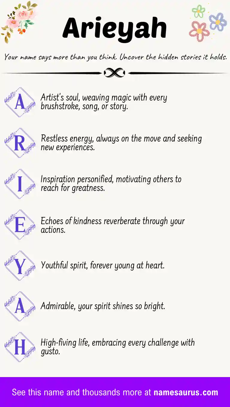 Acrostic poem about Arieyah.