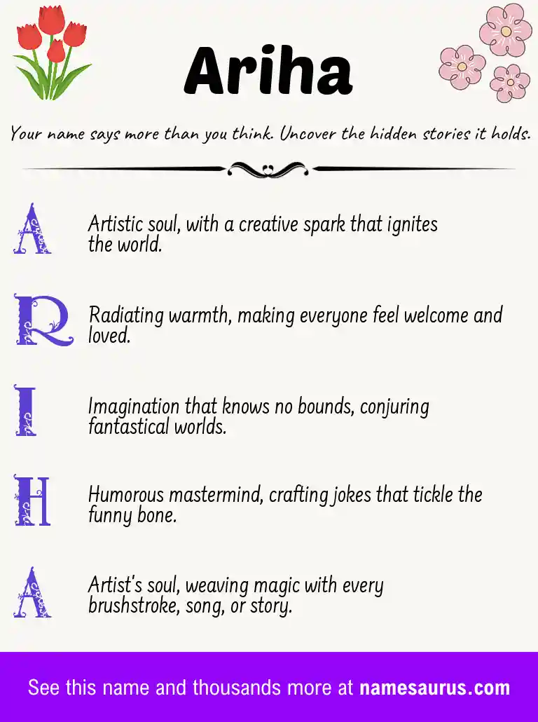 Acrostic poem about Ariha.