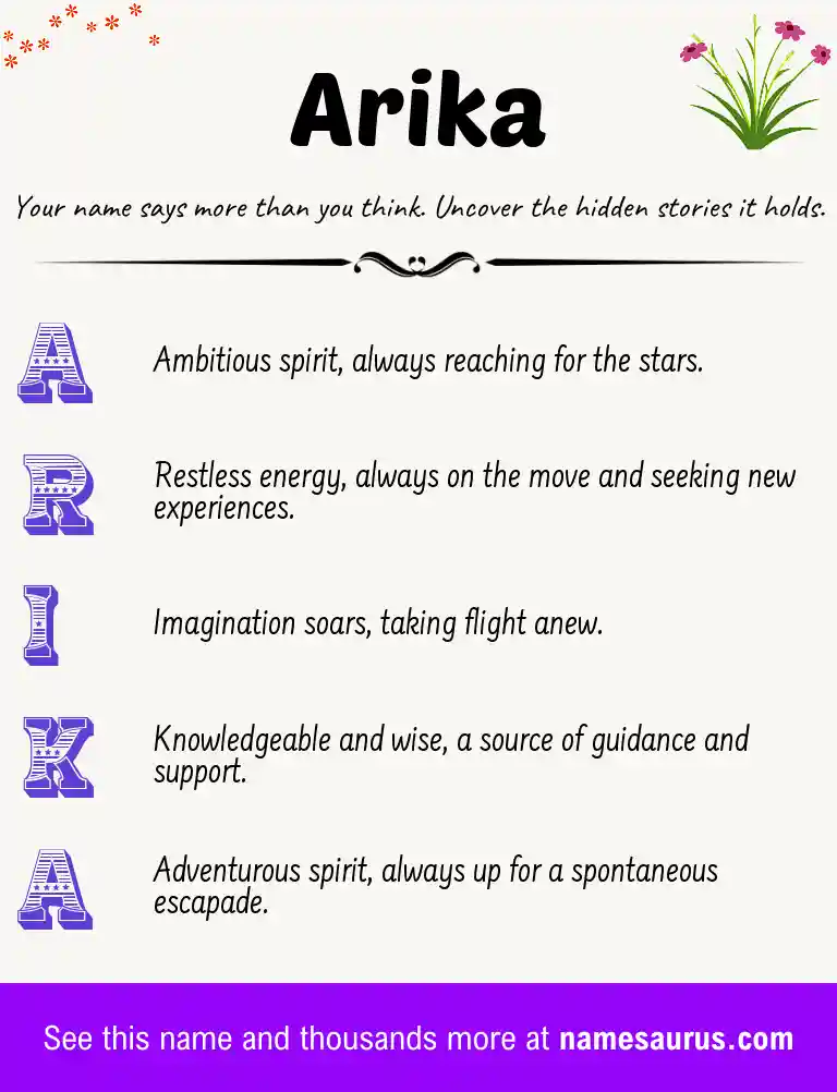 Acrostic poem about Arika.