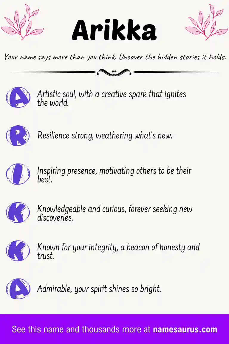 Acrostic poem about Arikka.