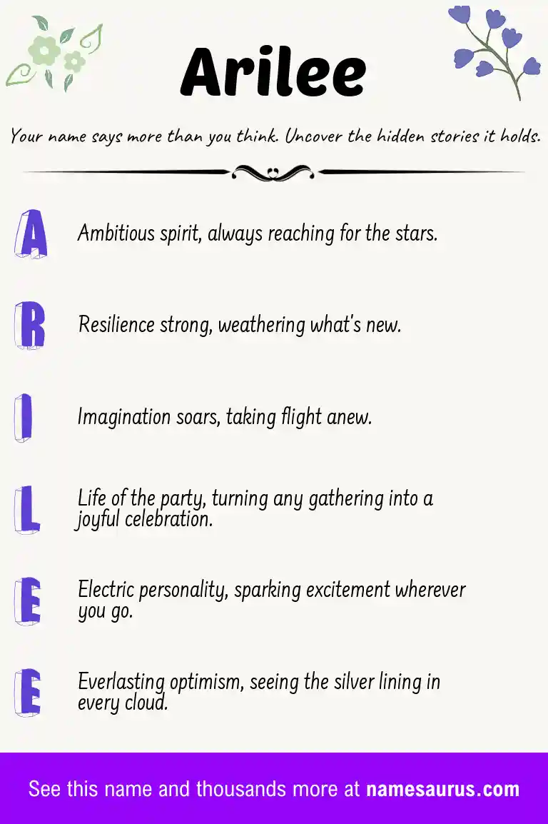 Acrostic poem about Arilee.
