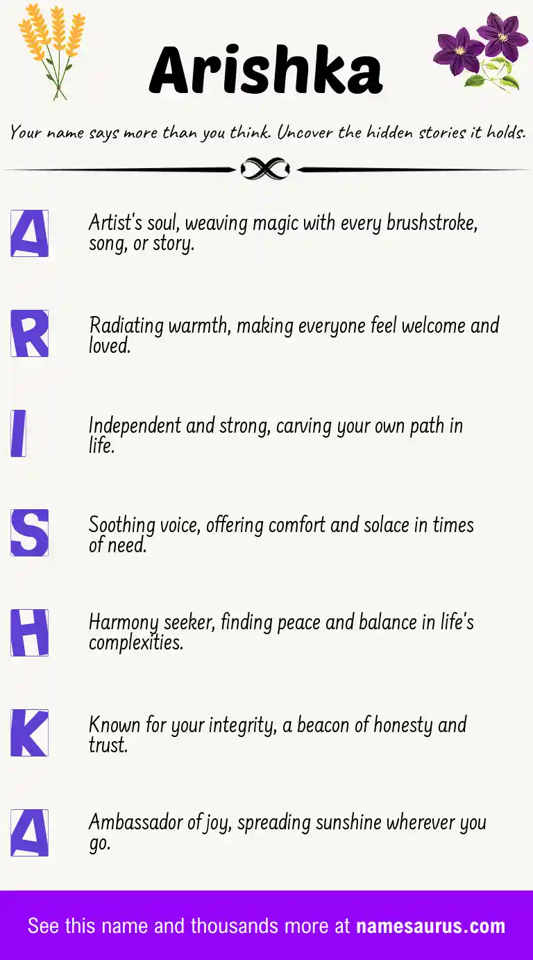 Acrostic poem about Arishka.