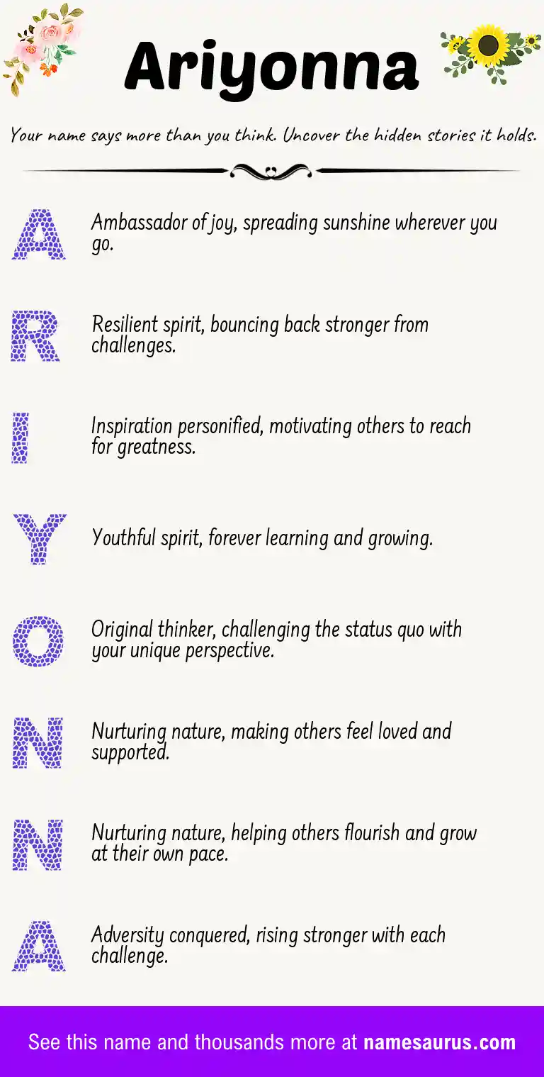 Acrostic poem about Ariyonna.