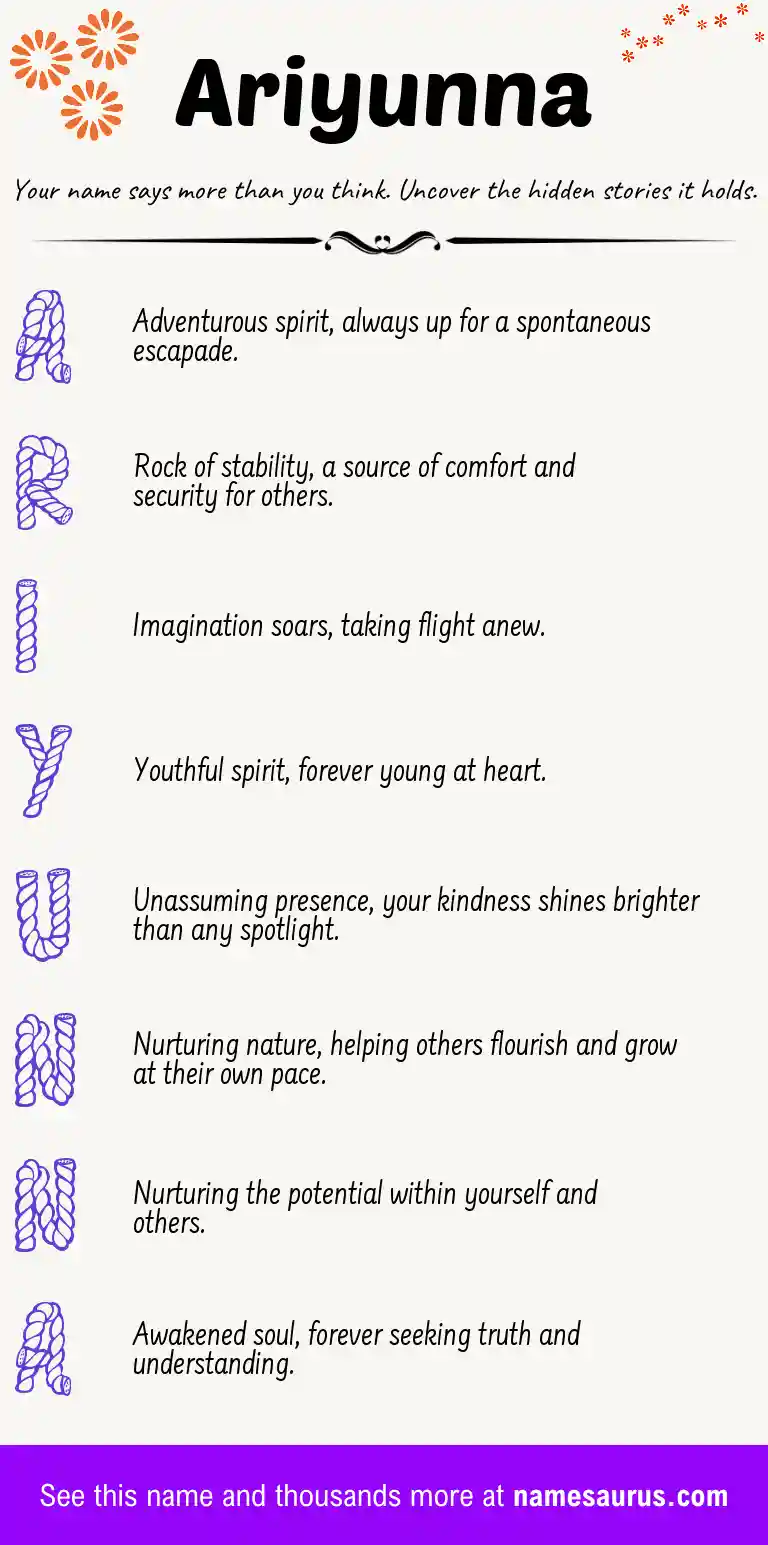 Acrostic poem about Ariyunna.