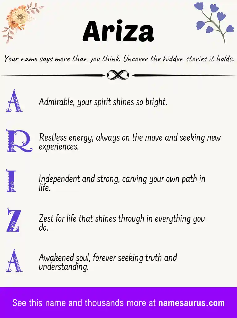 Acrostic poem about Ariza.