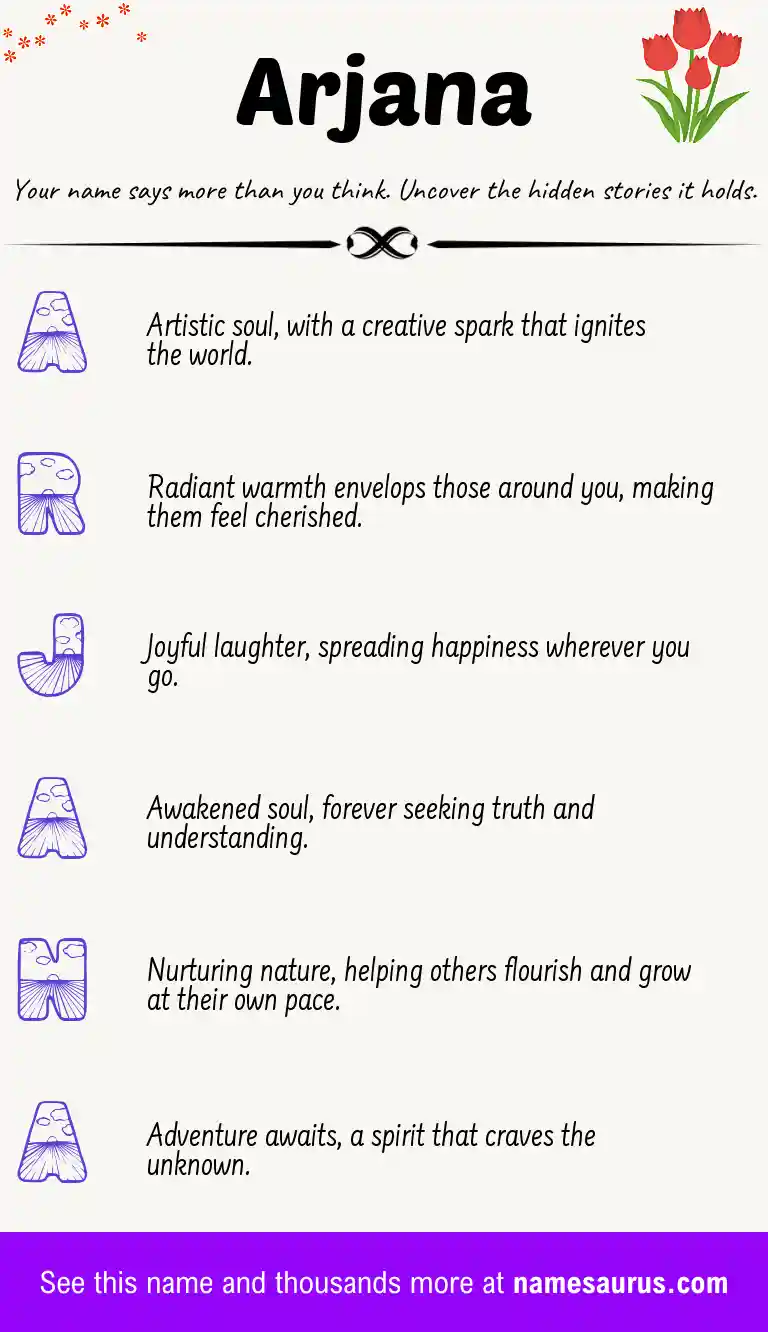 Acrostic poem about Arjana.