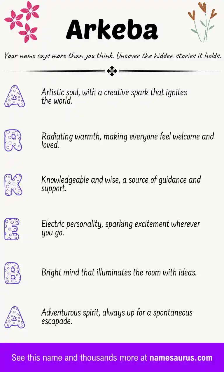 Acrostic poem about Arkeba.