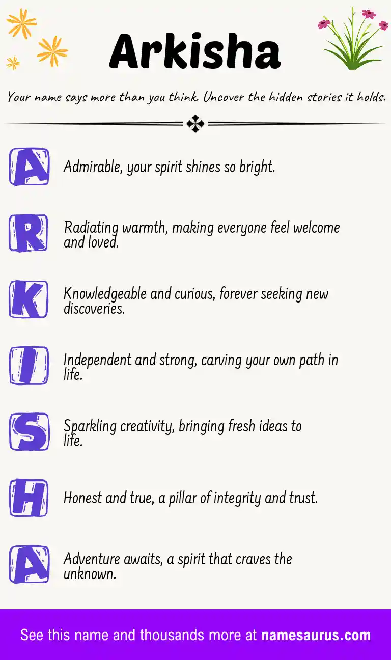 Acrostic poem about Arkisha.