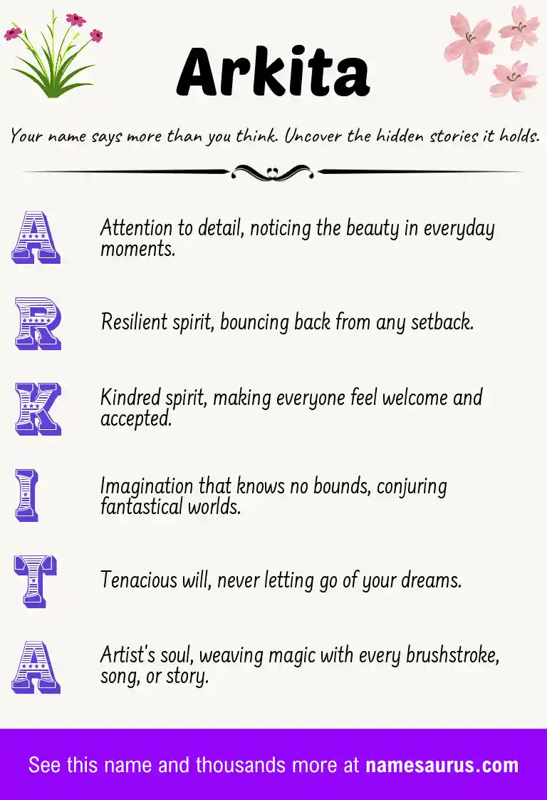 Acrostic poem about Arkita.
