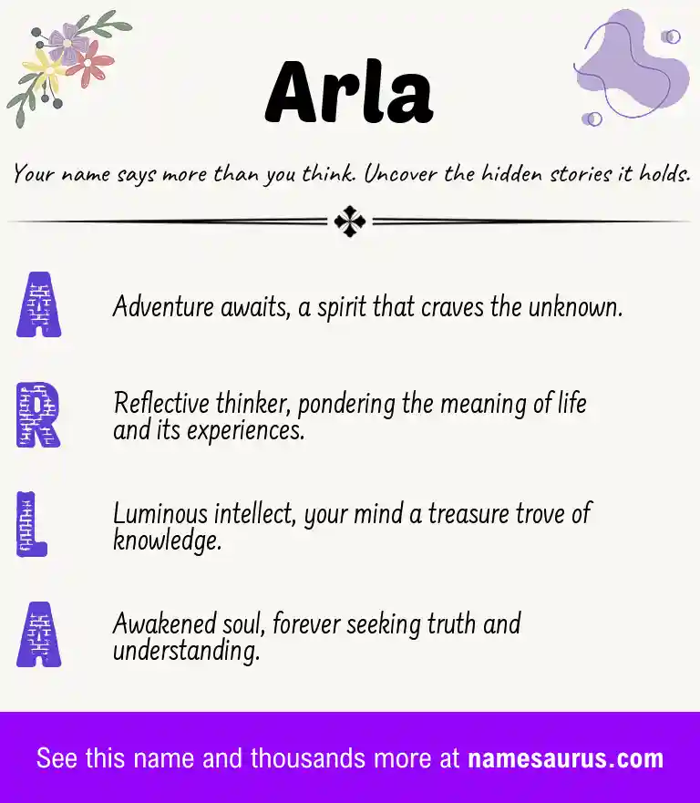 Acrostic poem about Arla.