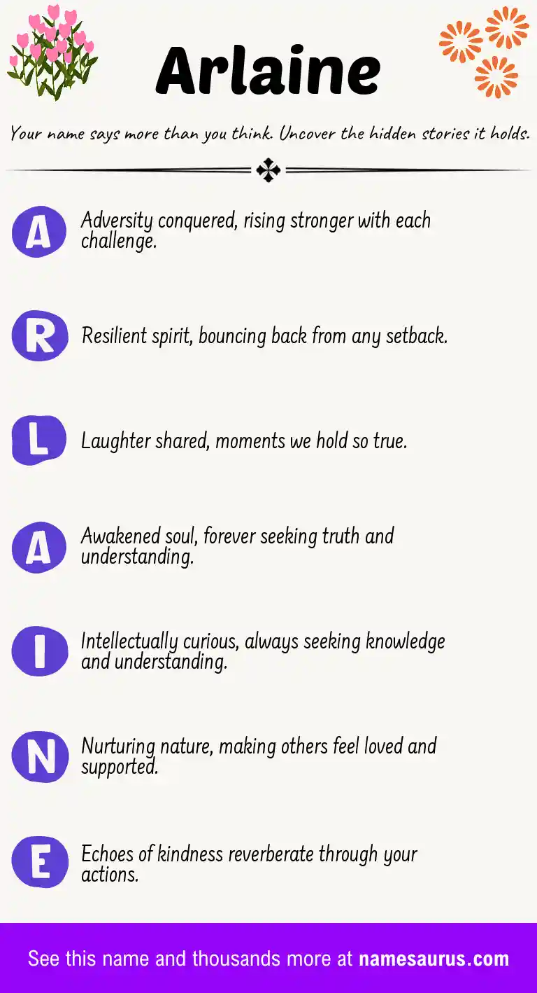Acrostic poem about Arlaine.