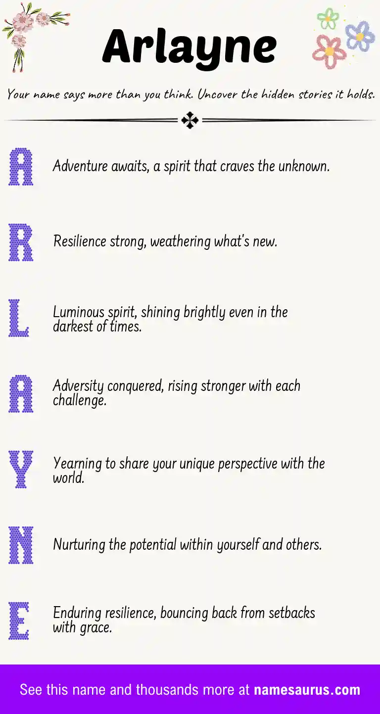 Acrostic poem about Arlayne.