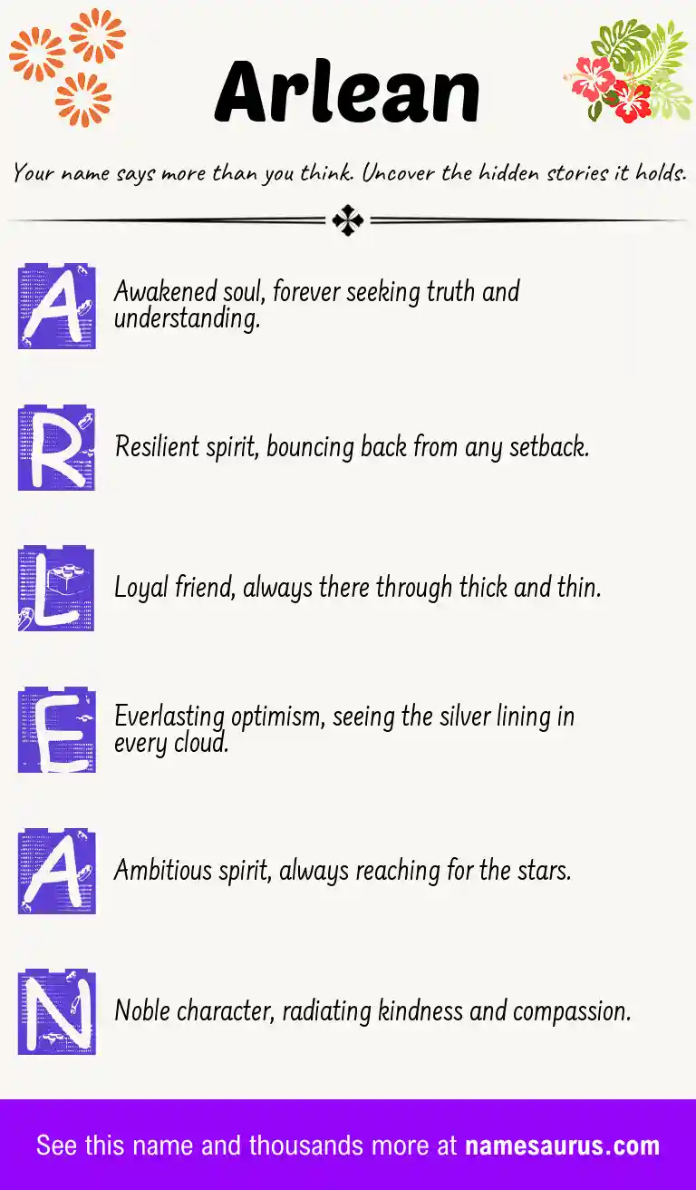 Acrostic poem about Arlean.