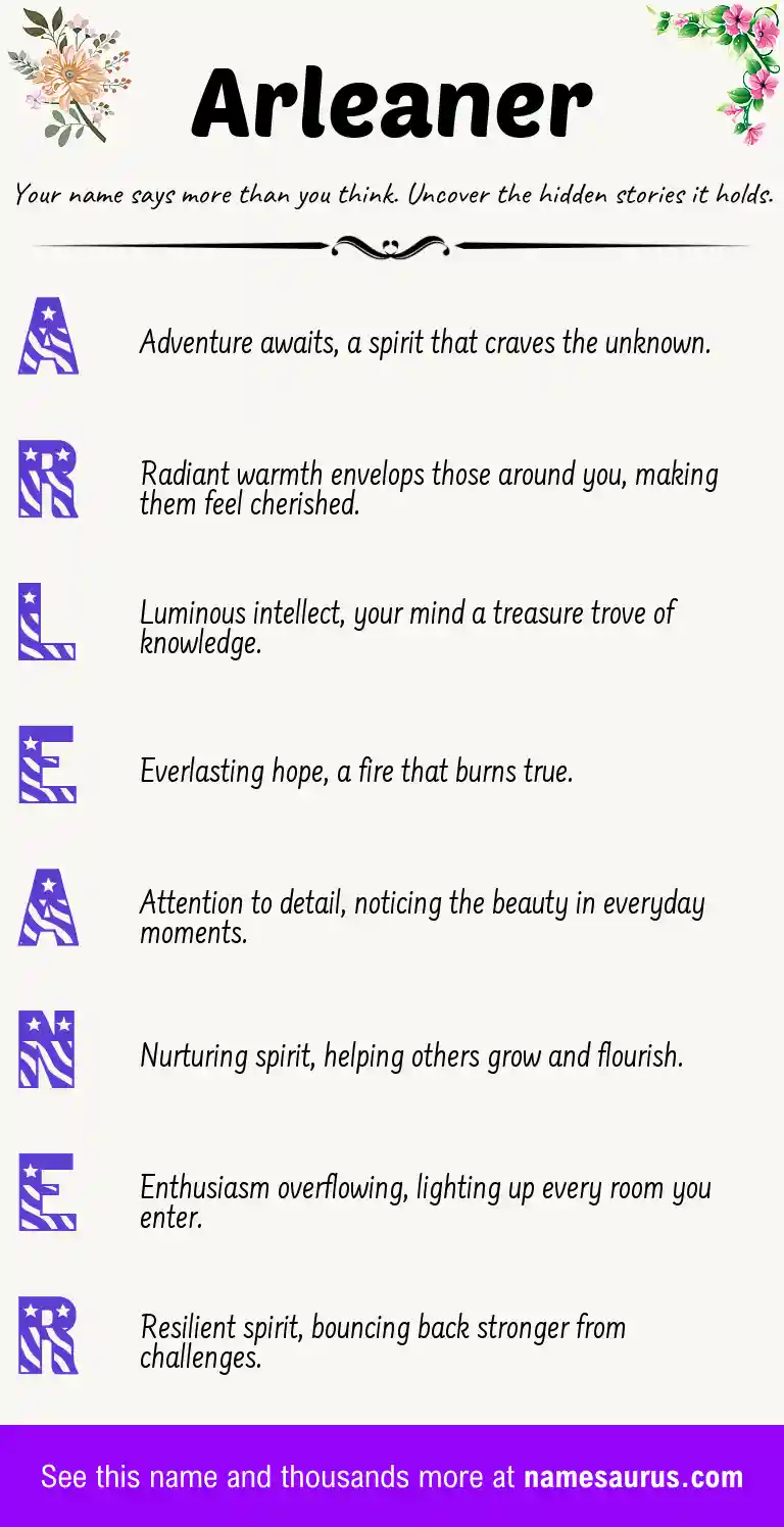 Acrostic poem about Arleaner.