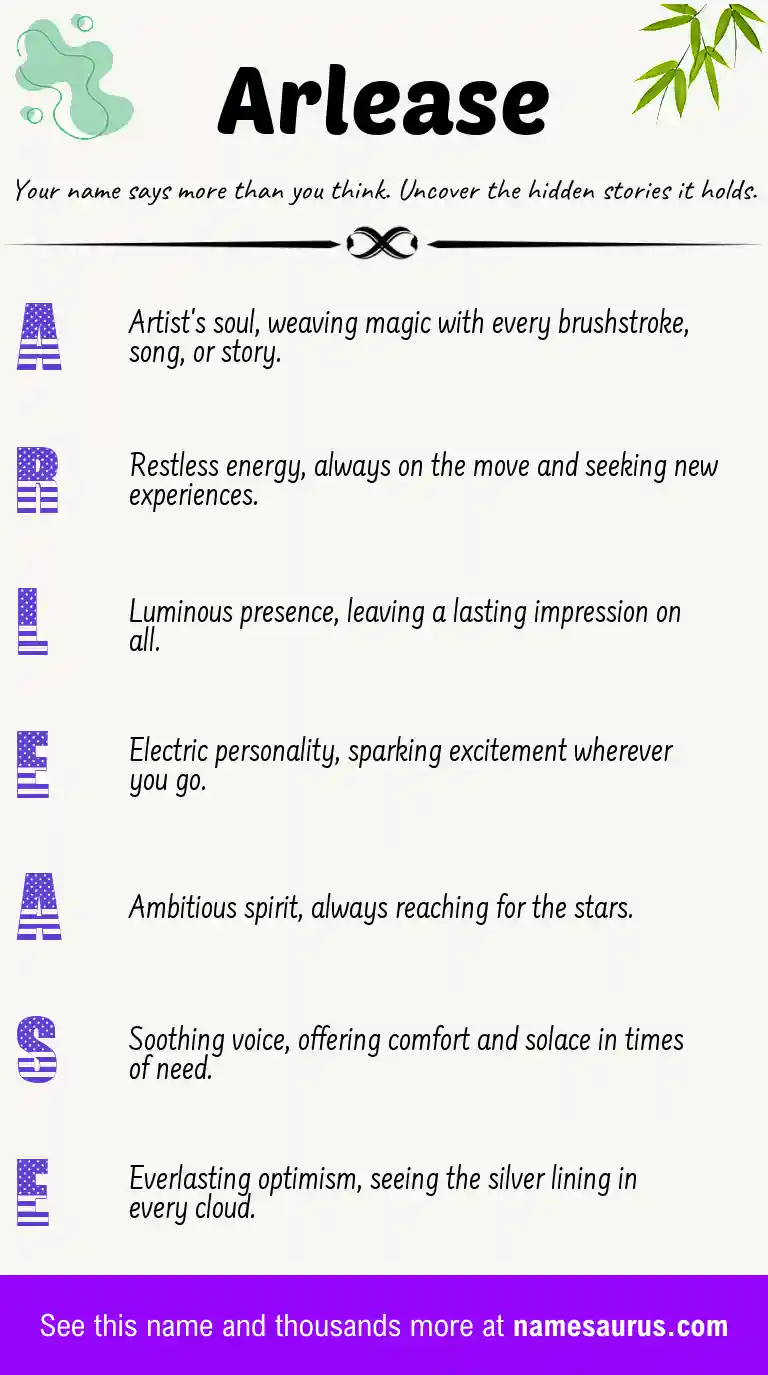 Acrostic poem about Arlease.