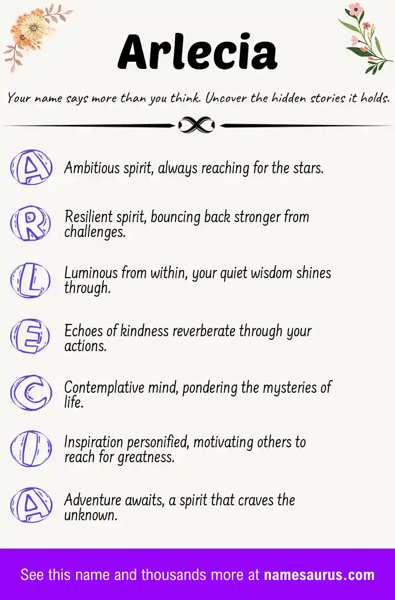 Acrostic poem about Arlecia.