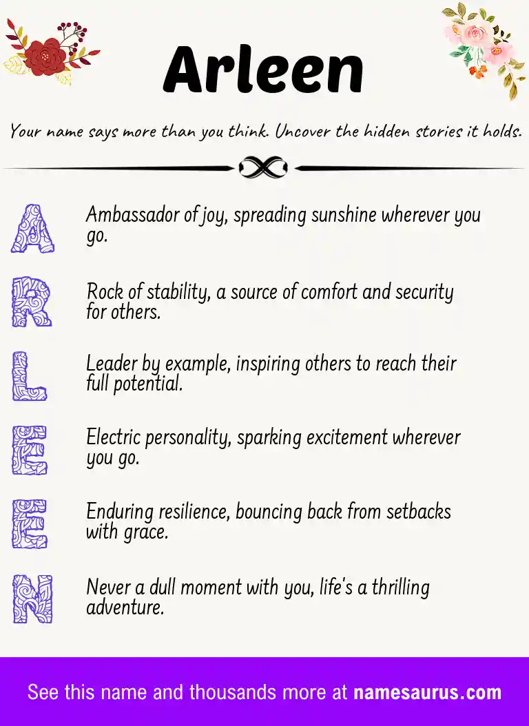 Acrostic poem about Arleen.