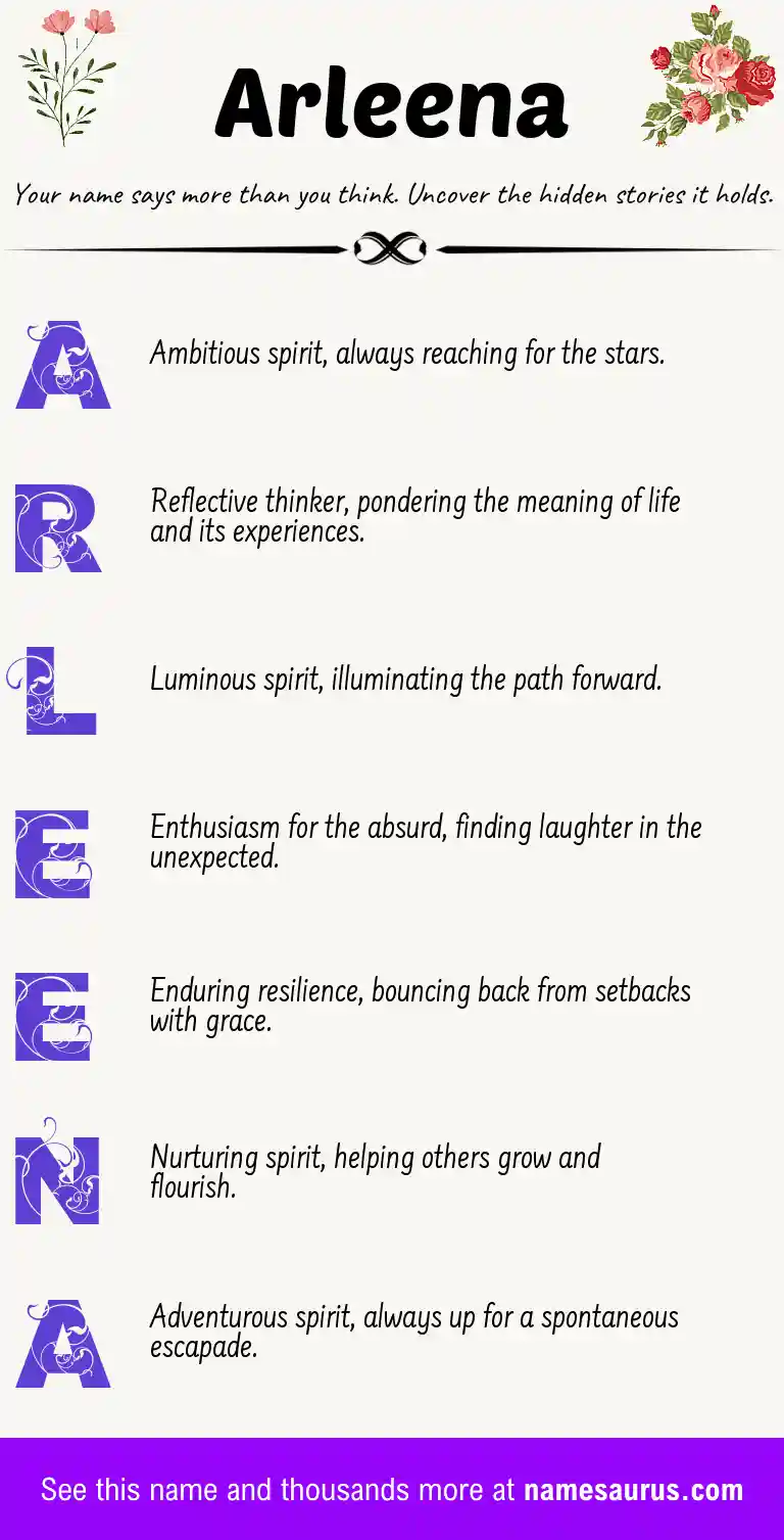 Acrostic poem about Arleena.