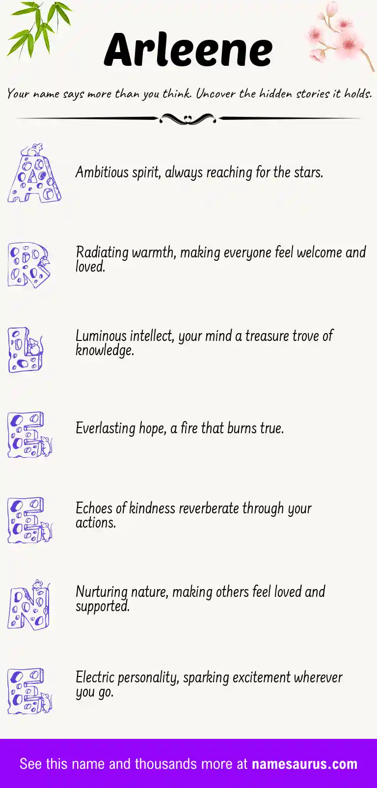 Acrostic poem about Arleene.