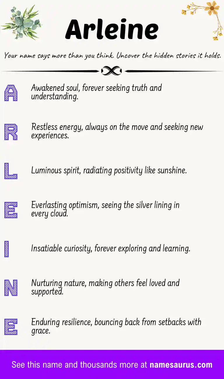 Acrostic poem about Arleine.