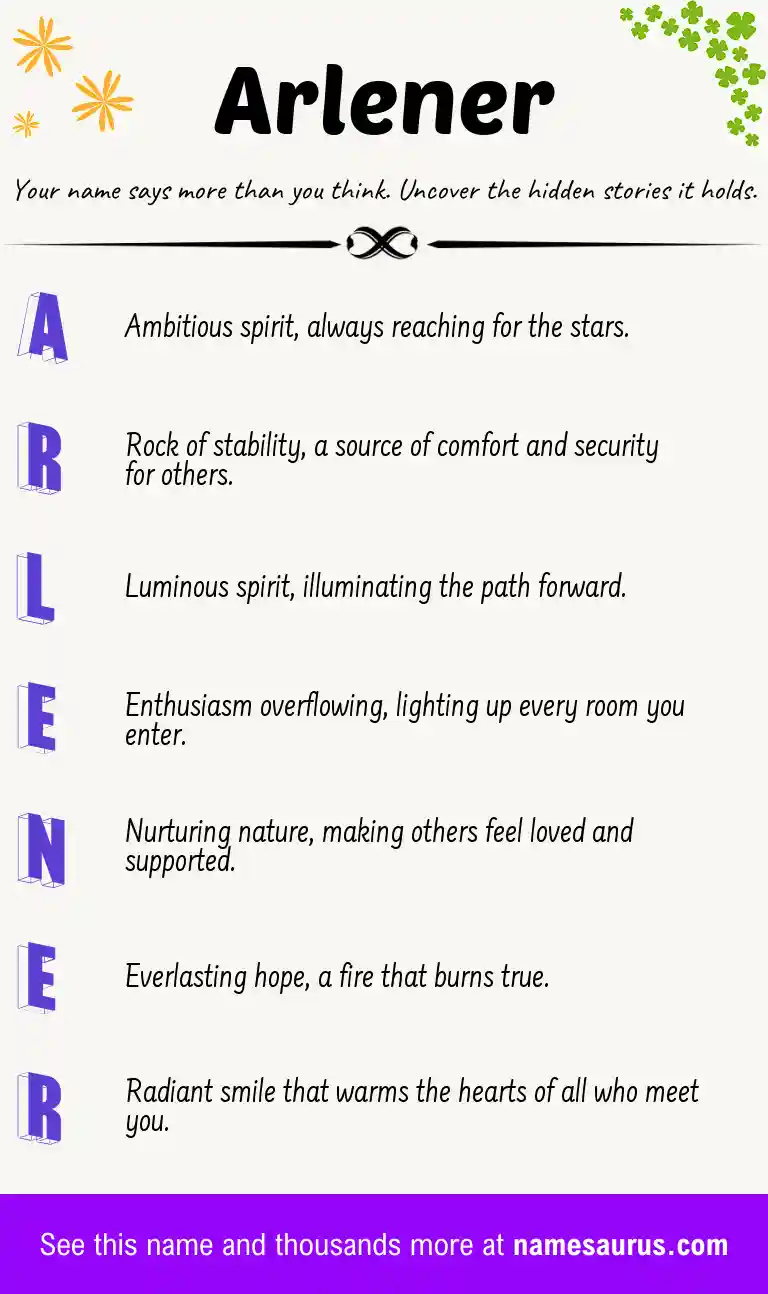Acrostic poem about Arlener.