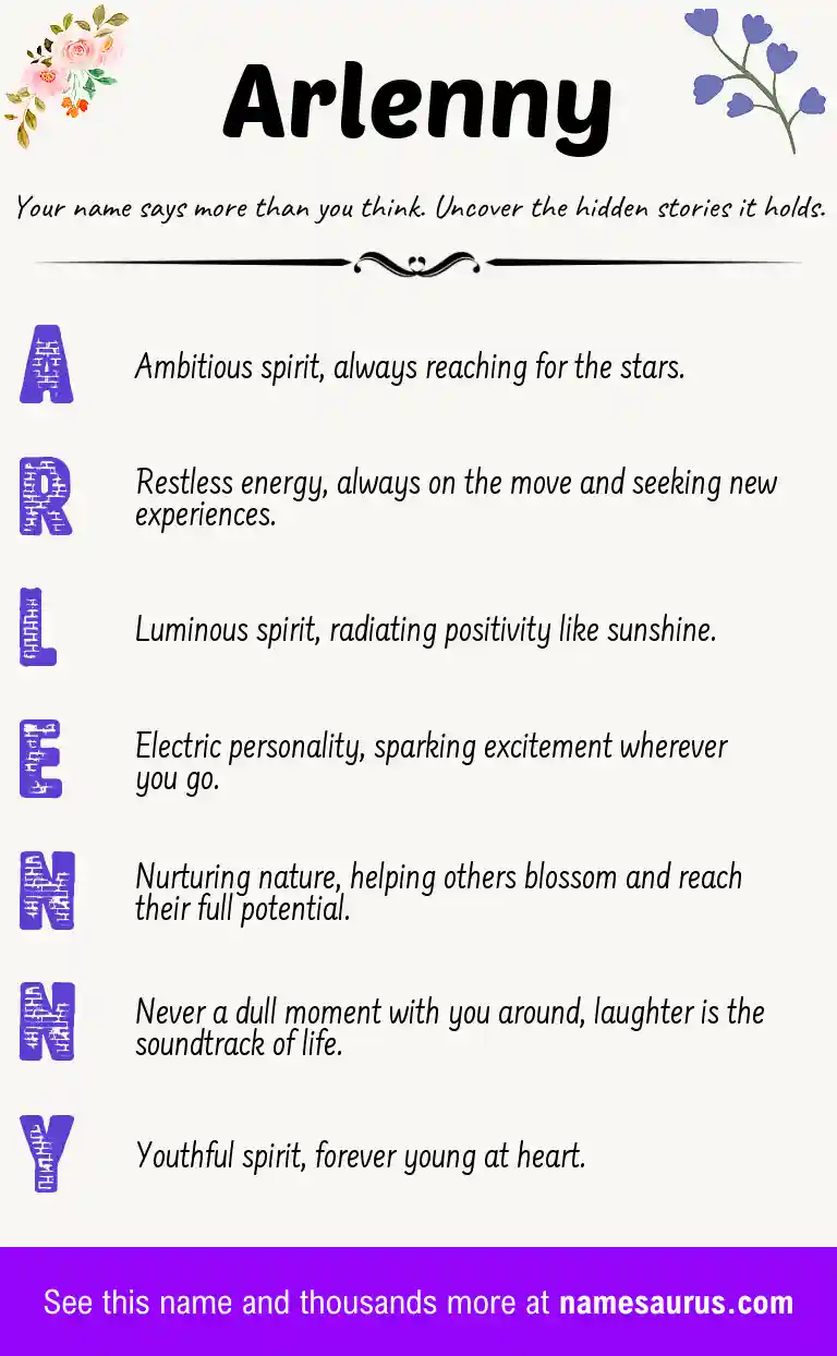Acrostic poem about Arlenny.