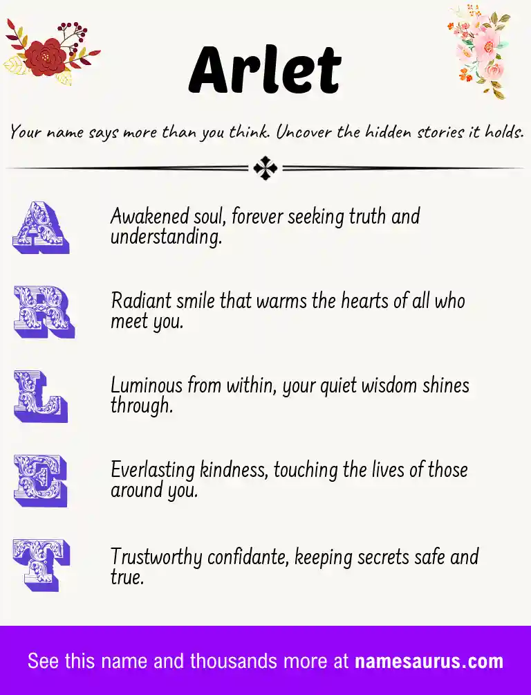 Acrostic poem about Arlet.